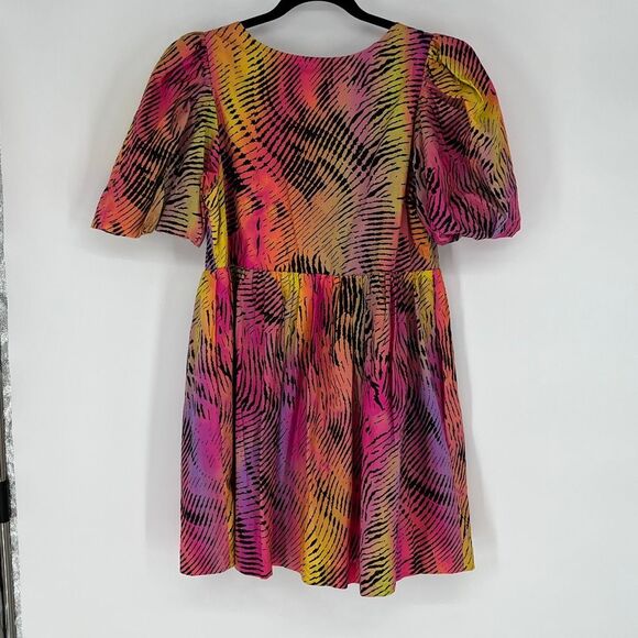NWT Anthropologie PLENTY BY TRACY REESE Dress Medium Pink Zebra Print Babydoll - Picture 11 of 14